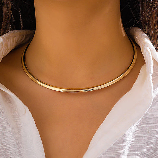 Ingemark Vintage Iron Metal Torques Choker – Goth Gold Adjustable Steampunk Necklace for Women