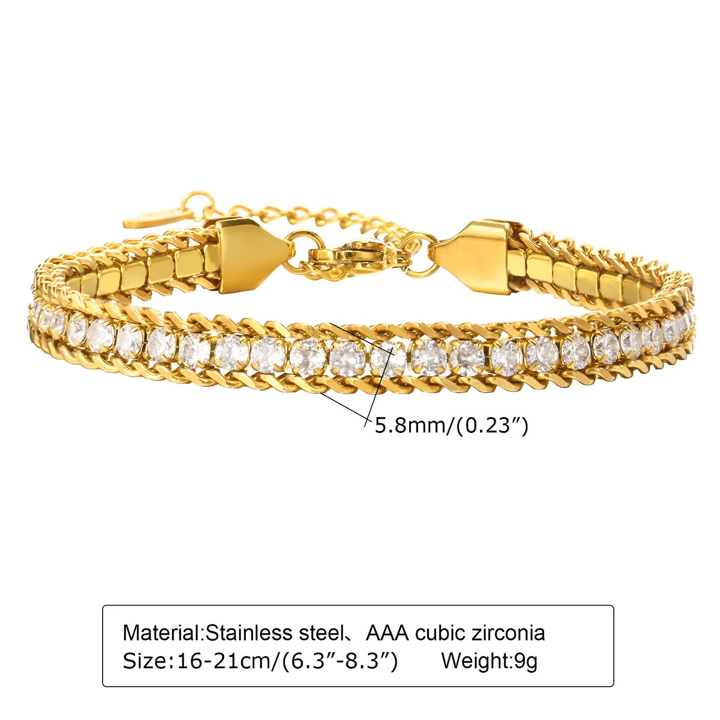 18K Gold Plated Paperclip Chain Bracelet – Adjustable Chunky Stainless Steel Jewelry