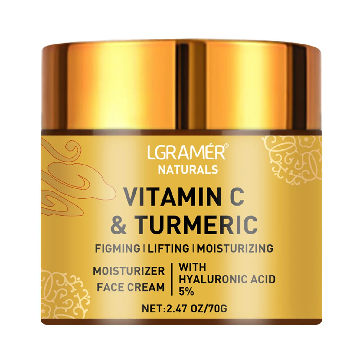 Turmeric & Vitamin C Face Cream – Retinol, Hyaluronic Acid | Moisturizing, Firming, Brightening, Repairing & Whitening Skincare
