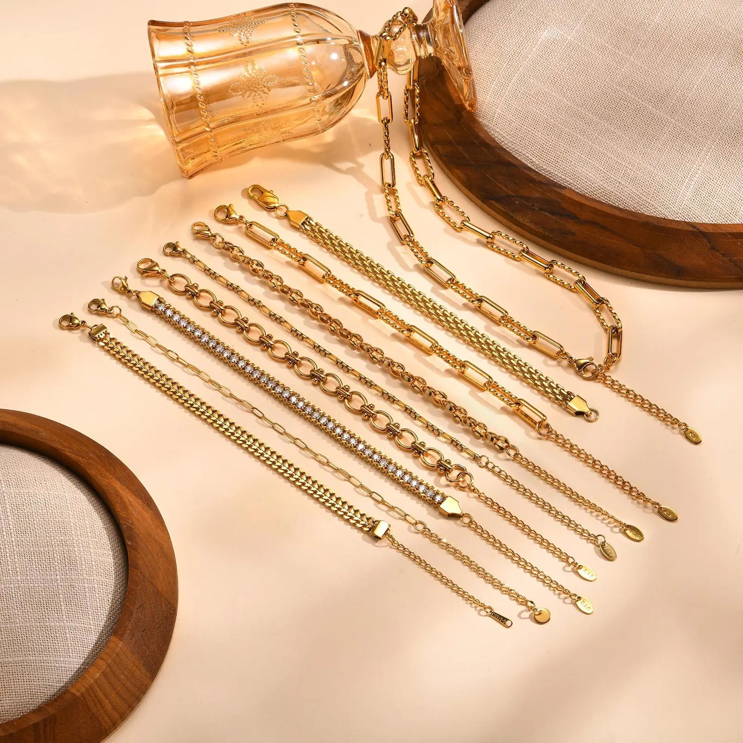 18K Gold Plated Paperclip Chain Bracelet – Adjustable Chunky Stainless Steel Jewelry