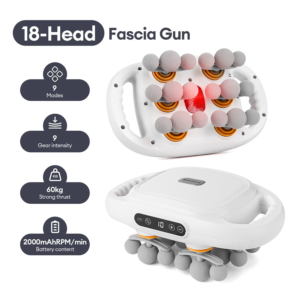 Fascia Gun – 42-Head High-Frequency Vibration Massage Gun | Full Body, Back, Waist, Neck & Shoulder Muscle Massager